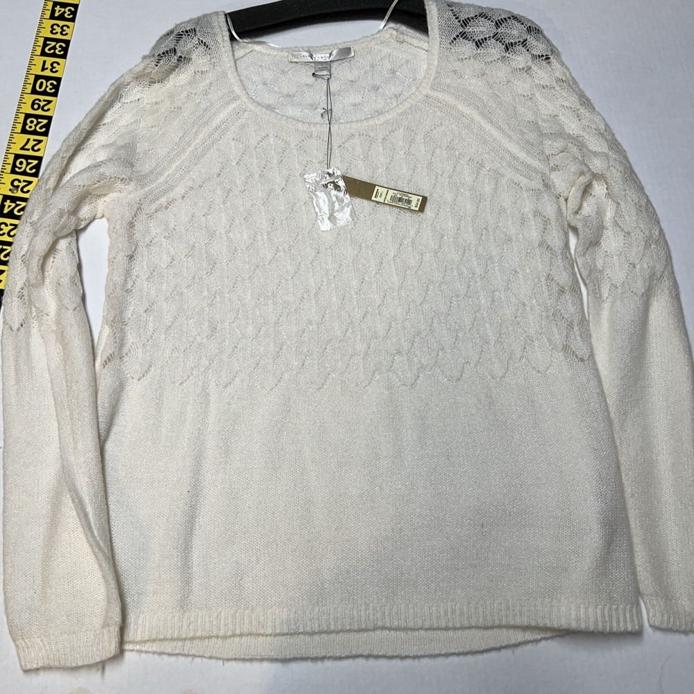 LC Lauren Conrad Ombré Pointelle Sweater Scoop Neck‎ Women's LG NWT